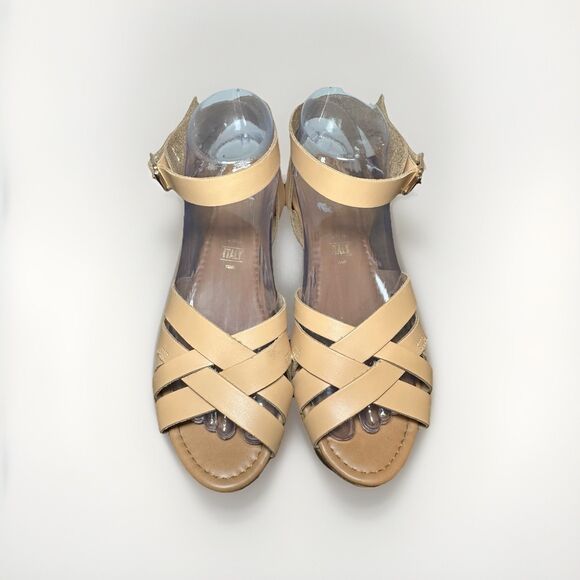 Seychelles Tan High Low Vacchetta Leather Platform Wedge Sandals Women's 8.5‎ - Picture 5 of 14